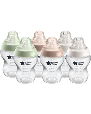 مجموعة زجاجات رضاعة كلوزر تو نيتشر من تومي تيبي للأطفال منذ الولادة، ‏260 ملل × 6 قطع